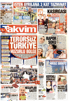 TAKVİM 12 Ağustos 2026 gazete manşeti