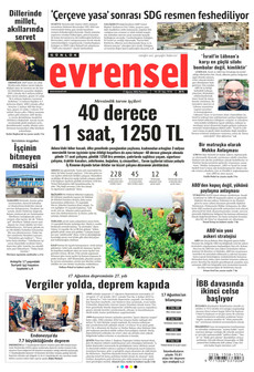 EVRENSEL 17 Ağustos 2026 gazete manşeti