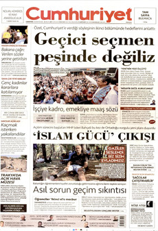 CUMHURİYET 22 Ağustos 2026 gazete manşeti