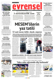 EVRENSEL 22 Ağustos 2026 gazete manşeti