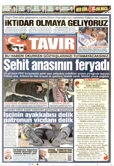 TAVIR GAZETESİ 22 Ağustos 2026 gazete manşeti