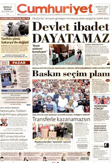CUMHURİYET 23 Ağustos 2026 gazete manşeti