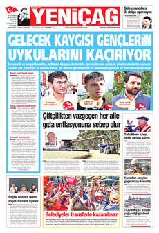 YENİÇAĞ 23 Ağustos 2026 gazete manşeti