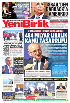 YENİBİRLİK 24 Ağustos 2026 gazete manşeti