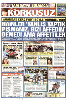 KORKUSUZ 24 Ağustos 2026 gazete manşeti