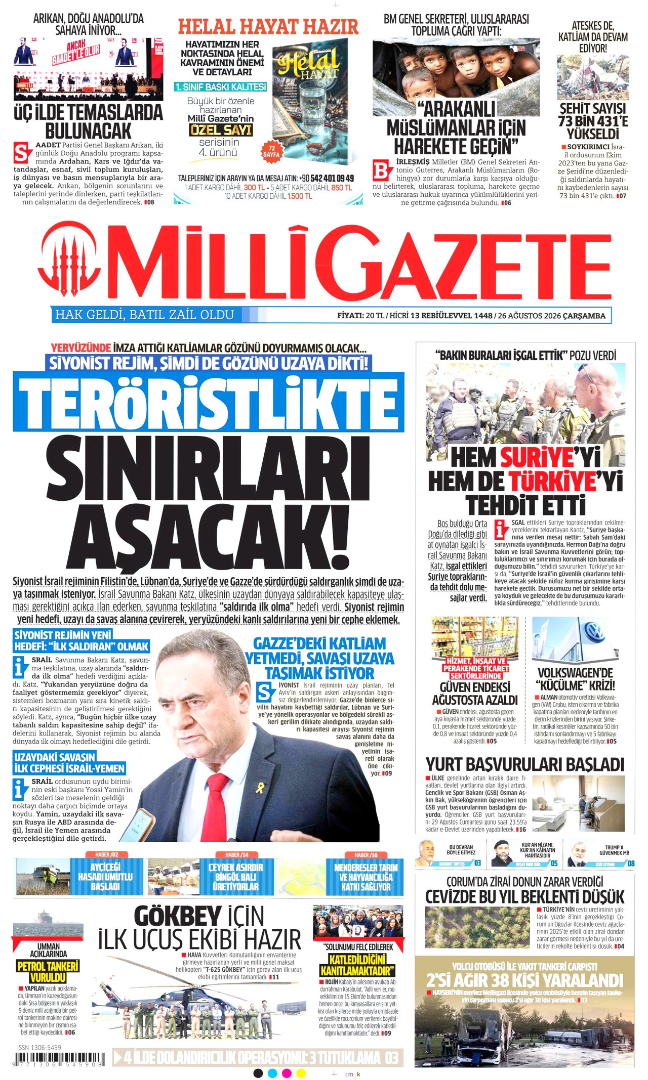 MİLLİ GAZETE 26 Ağustos 2026 Gazete Manşeti Büyük