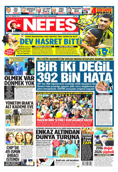 NEFES 27 Ağustos 2026 Gazete Manşeti Küçük