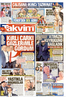TAKVİM 27 Ağustos 2026 Gazete Manşeti Küçük
