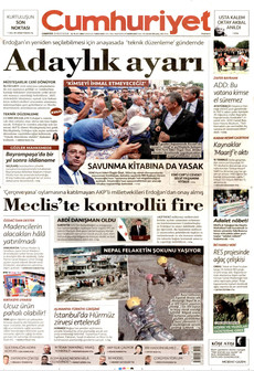 CUMHURİYET 29 Ağustos 2026 gazete manşeti