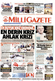 MİLLİ GAZETE 29 Ağustos 2026 gazete manşeti