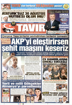 TAVIR GAZETESİ 29 Ağustos 2026 gazete manşeti