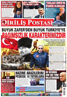 DİRİLİŞ POSTASI 30 Ağustos 2026 gazete manşeti