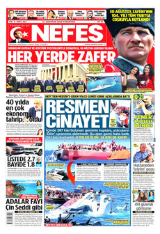 NEFES 31 Ağustos 2026 gazete manşeti