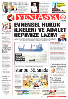 YENİ ASYA 31 Ağustos 2026 gazete manşeti
