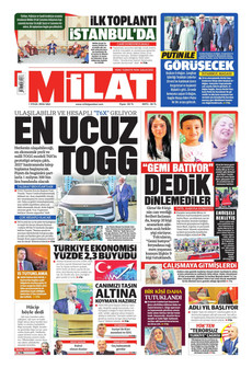 MİLAT 1 Eylül 2026 gazete manşeti