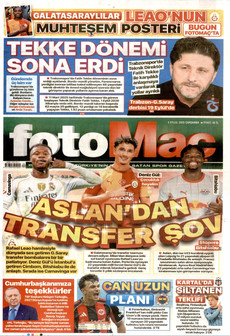 FOTOMAÇ 2 Eylül 2026 Gazete Manşeti Küçük