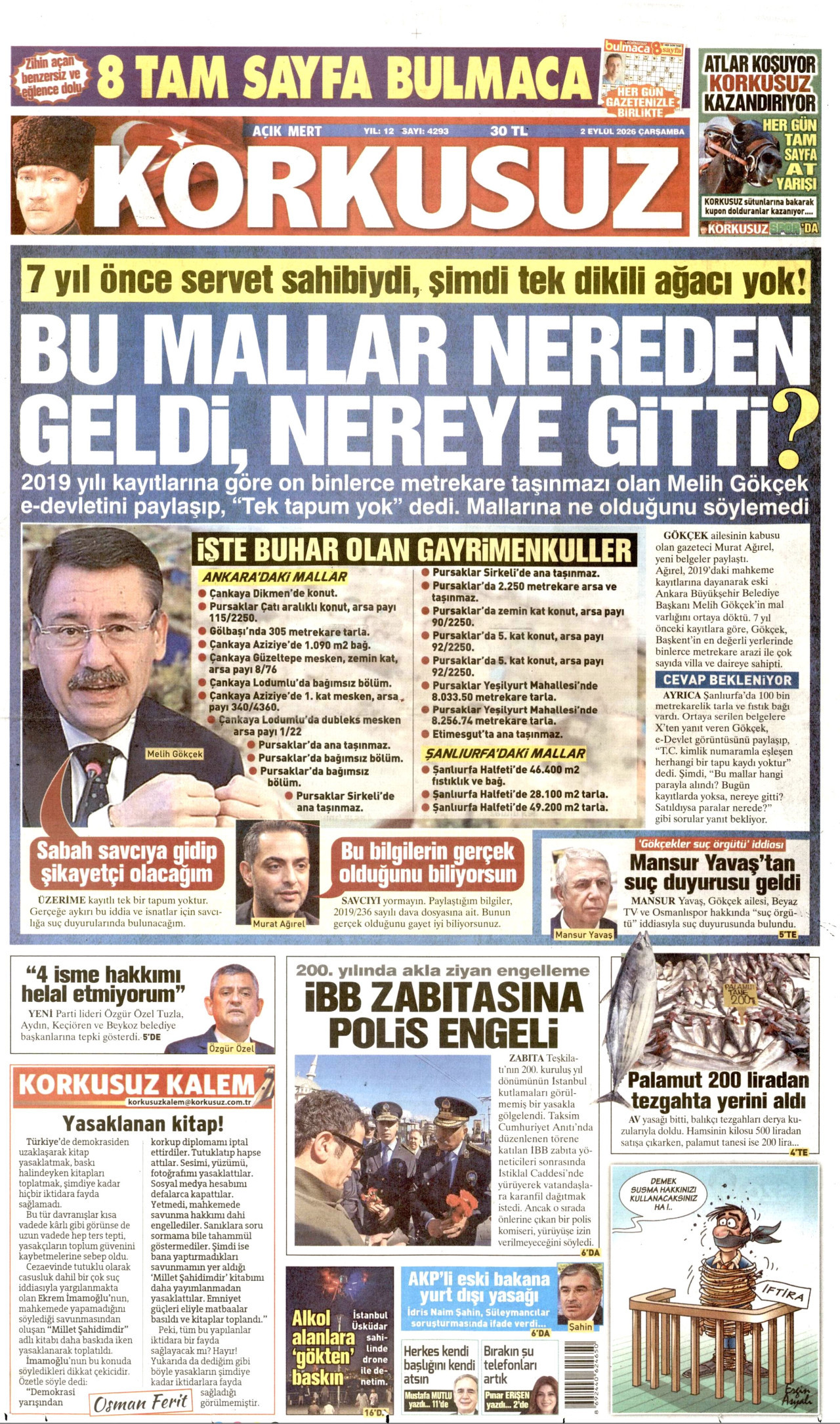 KORKUSUZ 2 Eylül 2026 Gazete Manşeti Büyük