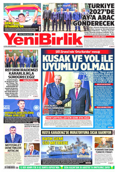YENİBİRLİK 2 Eylül 2026 gazete manşeti