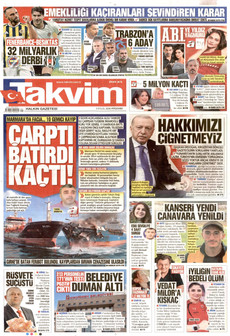 TAKVİM 3 Eylül 2026 Gazete Manşeti Küçük