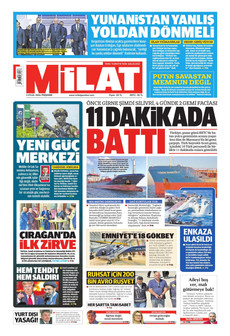 MİLAT 3 Eylül 2026 Gazete Manşeti Küçük