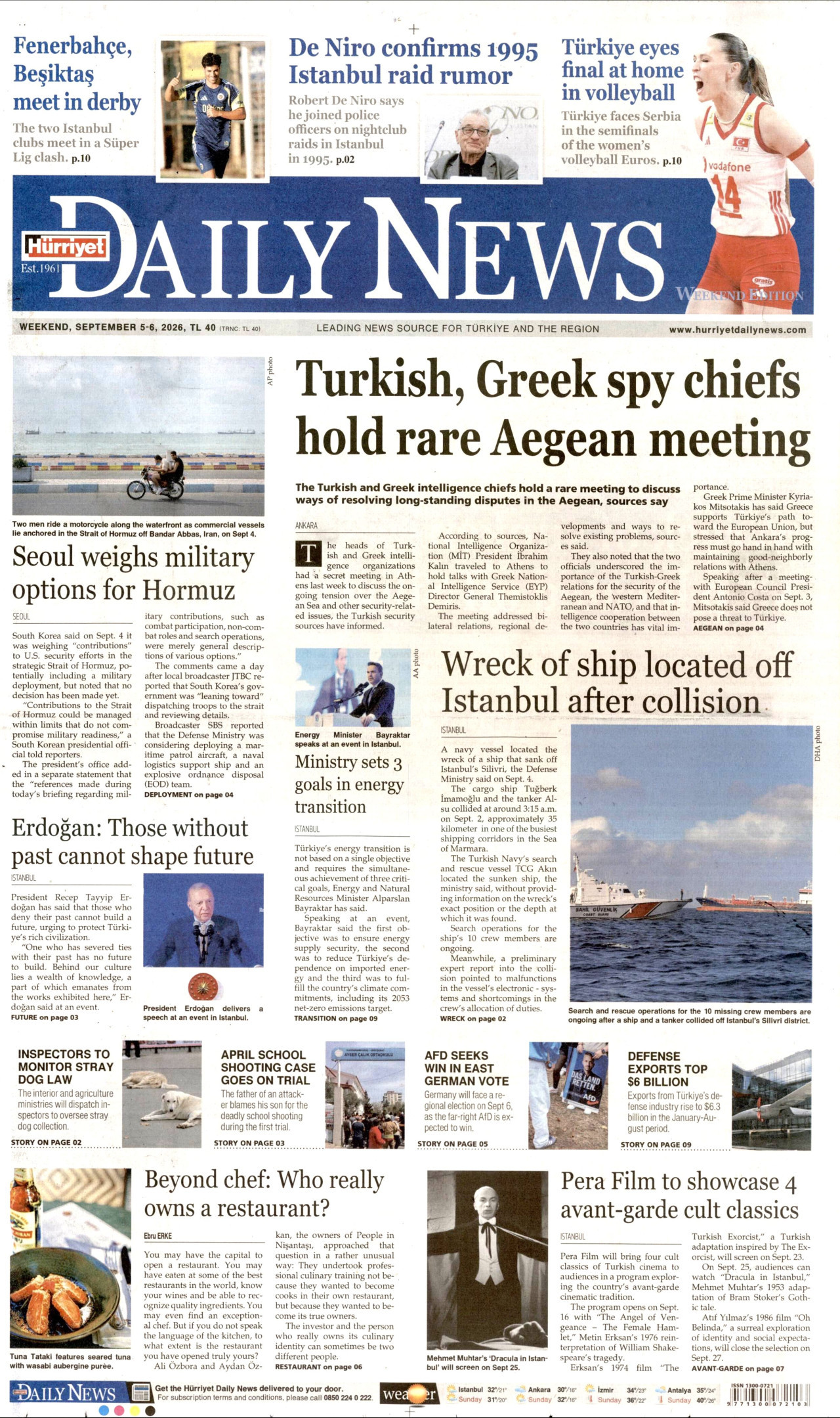 HÜRRİYET DAİLY NEWS 5 Eylül 2026 Gazete Manşeti Büyük