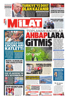 MİLAT 8 Eylül 2026 Gazete Manşeti Küçük