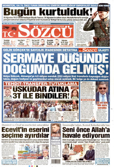 SÖZCÜ 9 Eylül 2026 Gazete Manşeti Küçük
