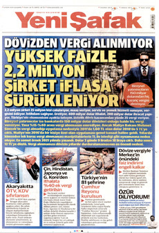 YENİ ŞAFAK 9 Eylül 2026 Gazete Manşeti Küçük