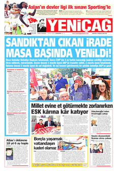 YENİÇAĞ 9 Eylül 2026 gazete manşeti