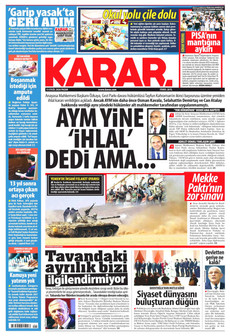 KARAR 13 Eylül 2026 gazete manşeti