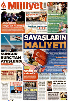 MİLLİYET 15 Eylül 2026 gazete manşeti