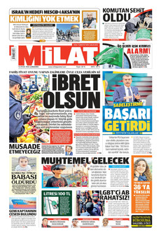 MİLAT 16 Eylül 2026 gazete manşeti